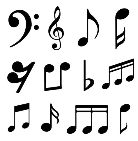 silueta notas musicales|notas musicales vector.